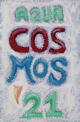 M. Benoît, 2020, Aqua Cosmos 2021, peinture acrylique sur toile, 60 x 90 cm